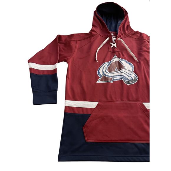 Colorado Avalanche Hoodie Men’s L Burgundy NHL Hockey Pullover Sweatshirt NWOT - Picture 5 of 11